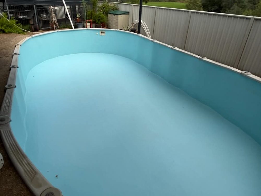 The same pool after fibreglassing and gelcoat, ready to fill